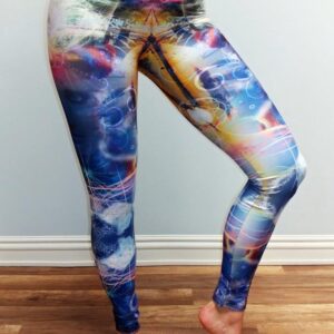Celestial Vision Yoga Pants - Front- Sacred Art Clothing - Aaron Pyne